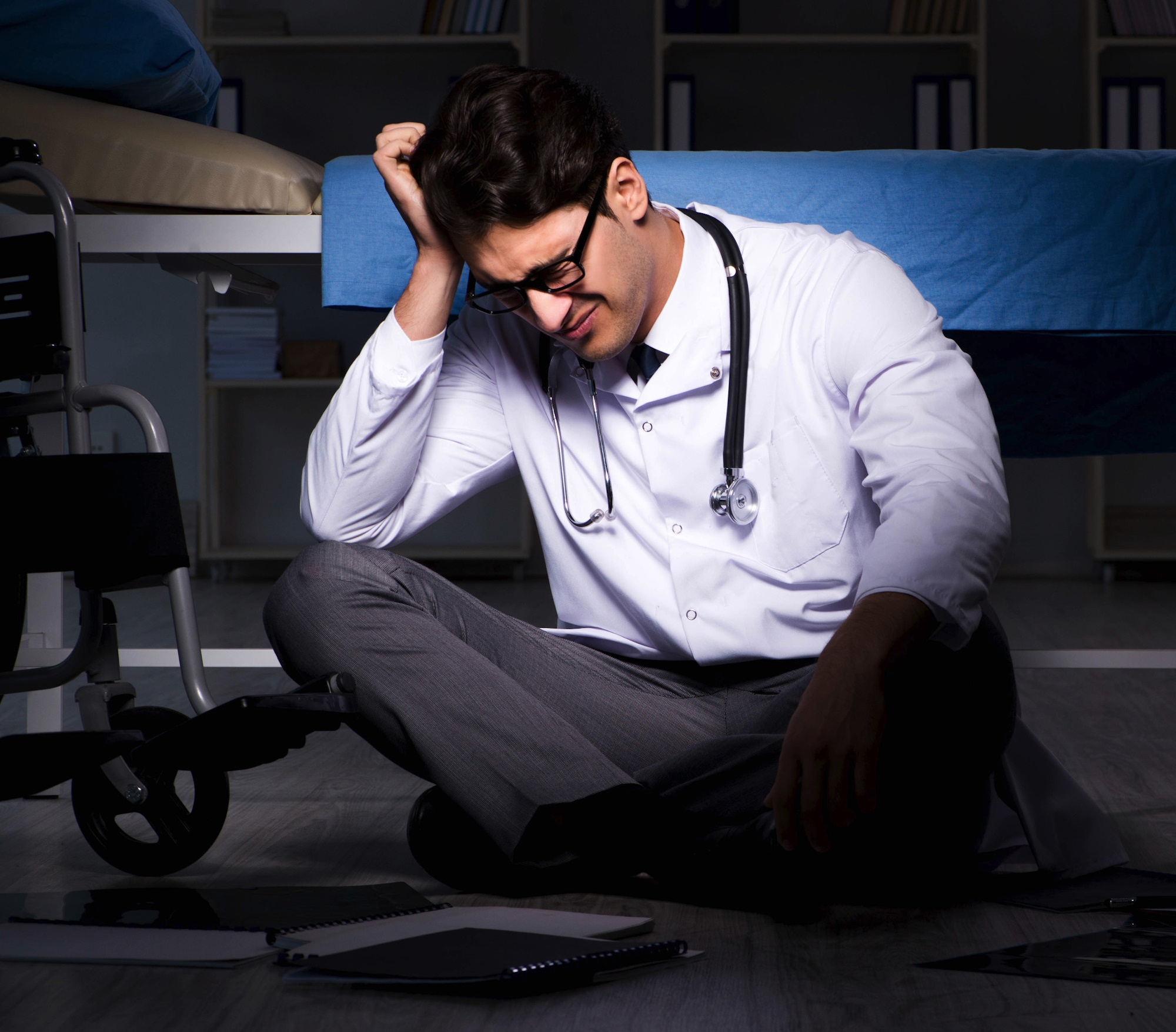 healthcare worker injured at work background